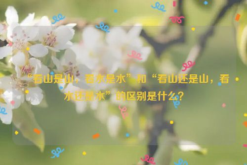 “看山是山，看水是水”和“看山还是山，看水还是水”的区别是什么？